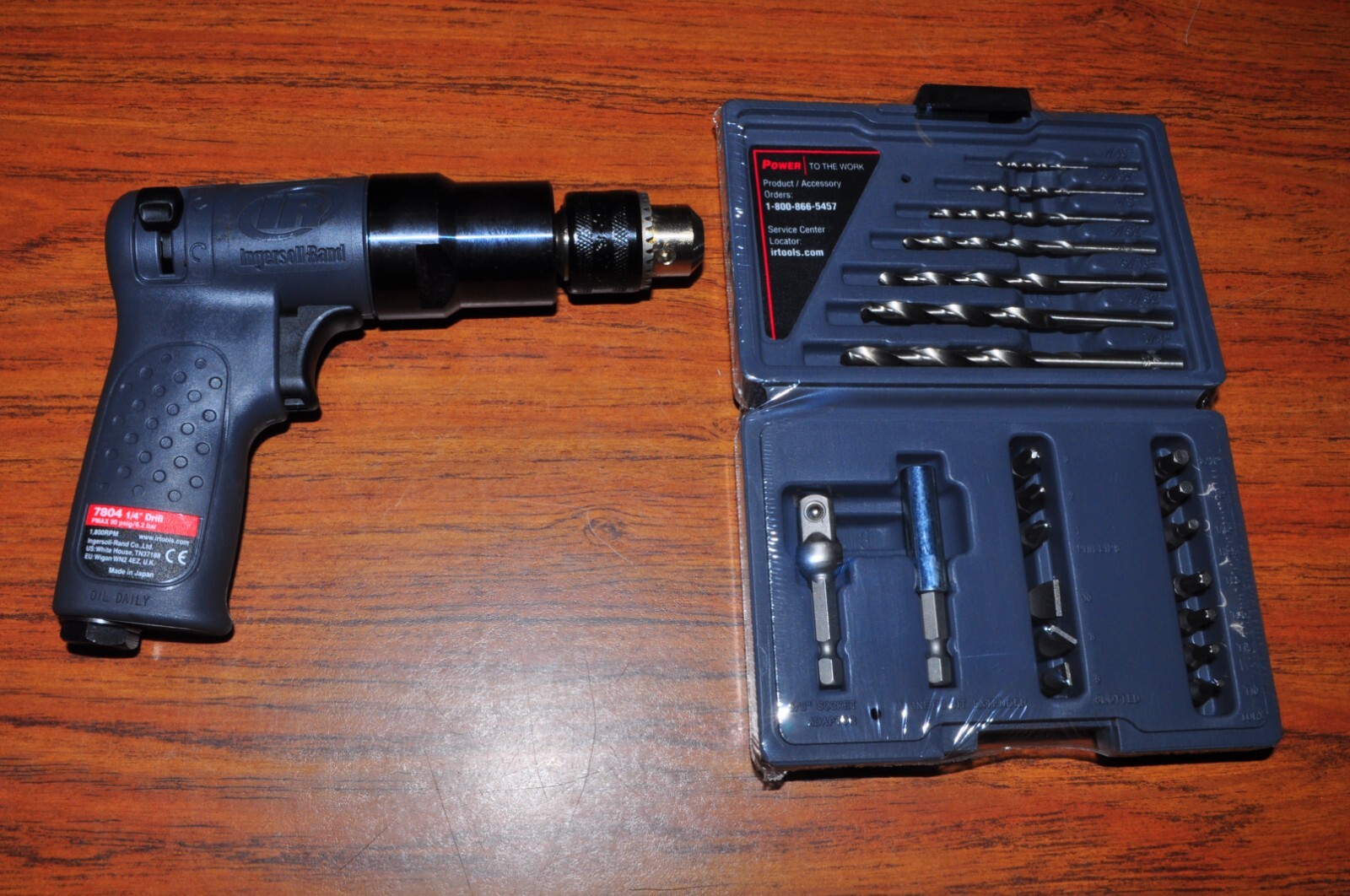 1/4" AIR DRILL REVERSIBLE WITH DRILLS,ACCESORY INGERSOLL RAND 7804K JAPAN - Image 7