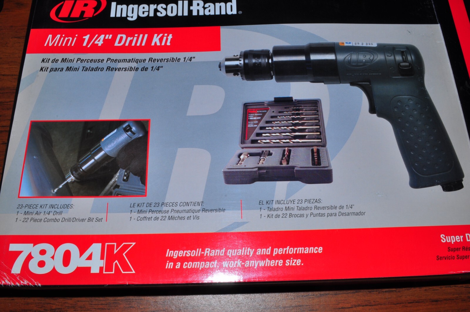 1/4" AIR DRILL REVERSIBLE WITH DRILLS,ACCESORY INGERSOLL RAND 7804K JAPAN - Image 8