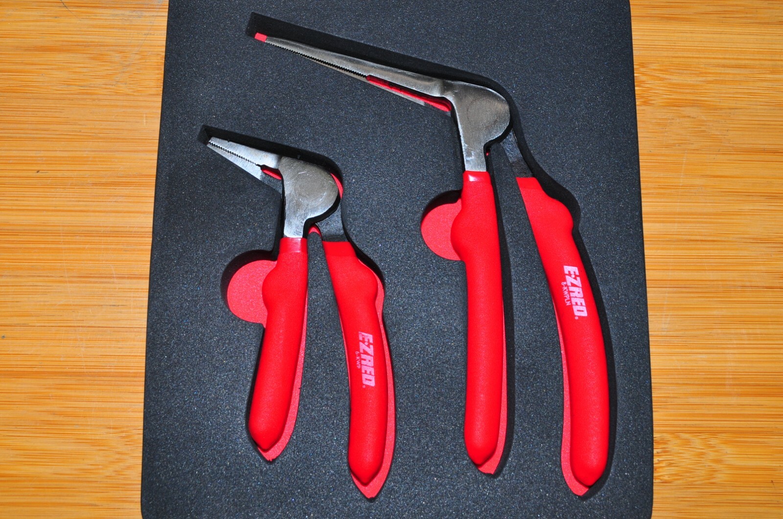 2 Piece Kiwi 6″ short and 8″ long needle nose Angle Pliers EZ RED EZRED KWP2