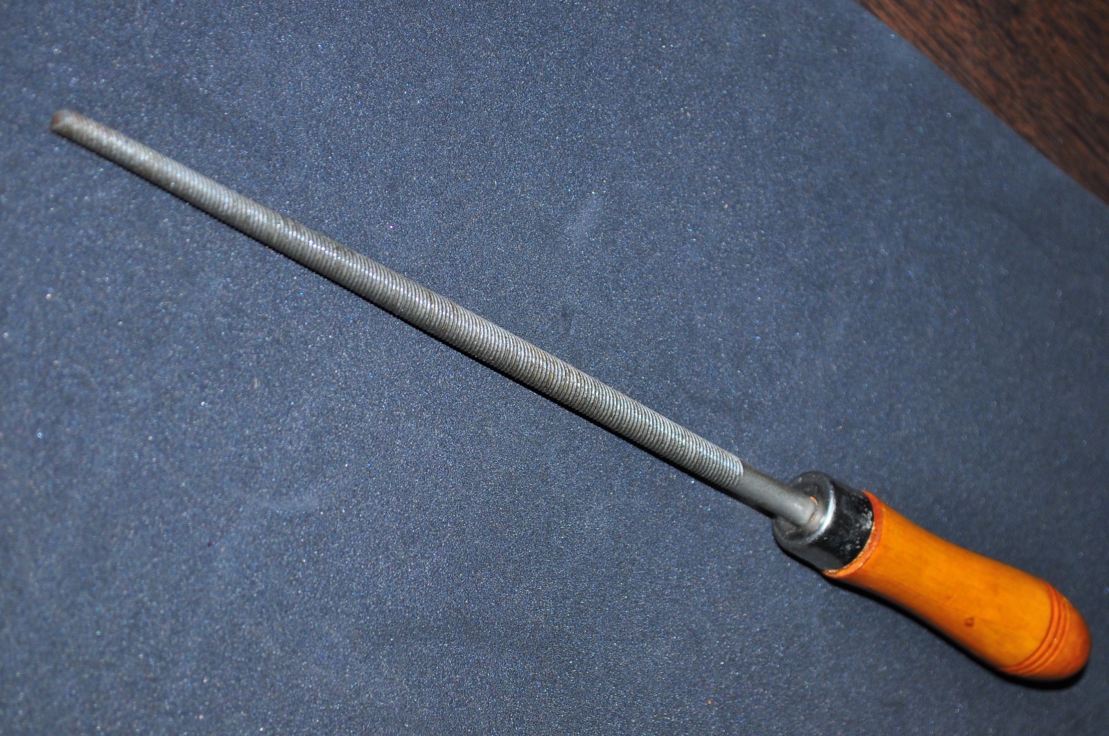 8-in Round Steel File with wood handle Overall length 12"