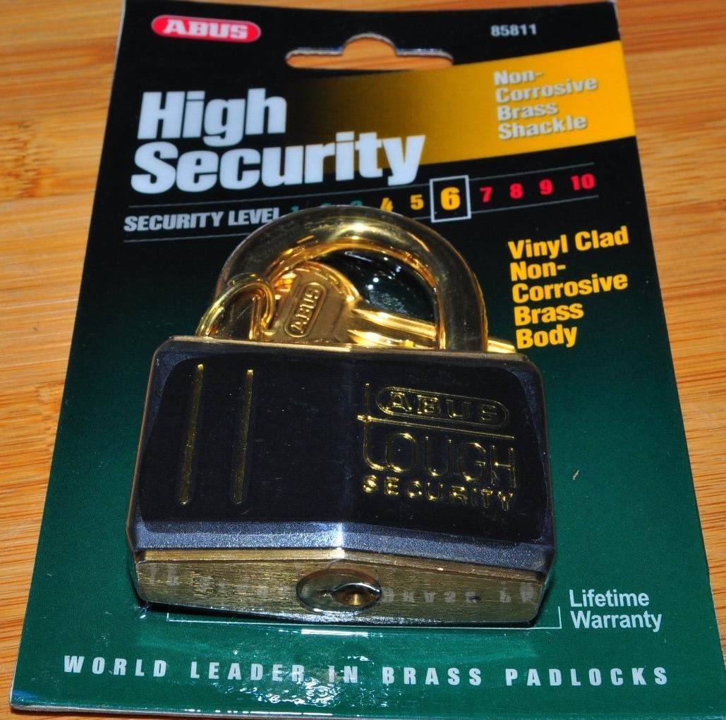 ABUS Lock T84MB/50C 85811 Marine Weatherproof Brass Shackle Padlock 2-1/8" wide