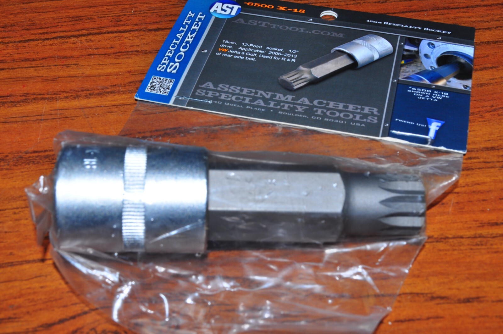 Assenmacher 6500 X-18 SOCKET 18MM 12PT 1/2" DR MALE 3-3/4" L