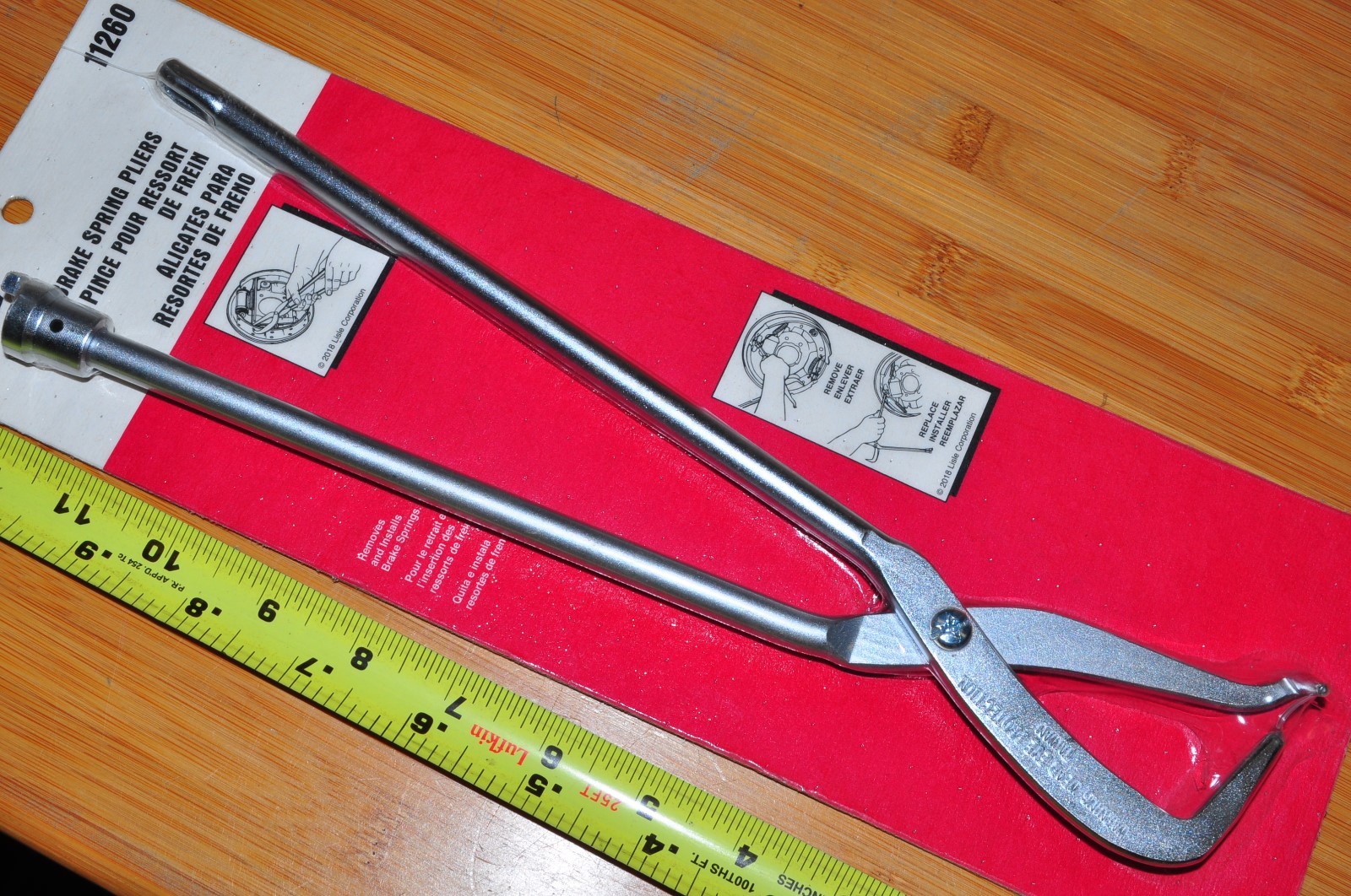 BRAKE SPRING PLIERS FOR IMPORT DOMESTIC FWD DRUM DOUBLE ENDED LISLE 11260