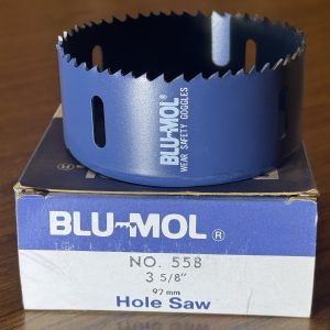 Blu-Mol 558 3-5/8 inch BI-METAL Hole Saw Shatterproof 1-3/8" Cutting Depth USA