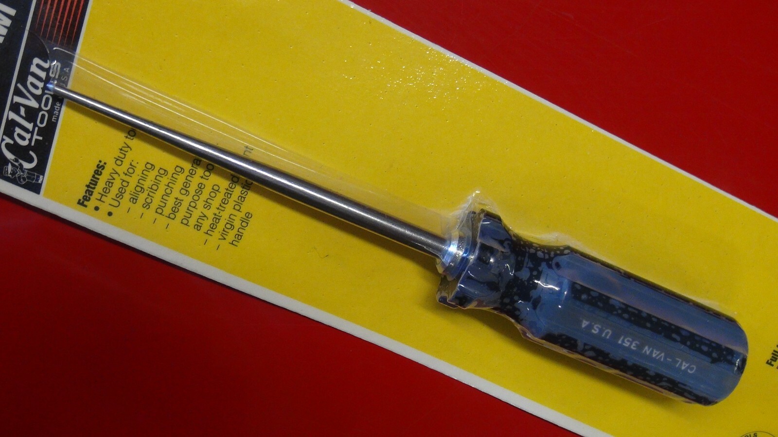 CALVAN 351 SCRATCH AWL 8" ALIGNING SCRIBING PUNCHING SHARP POINT MADE IN USA