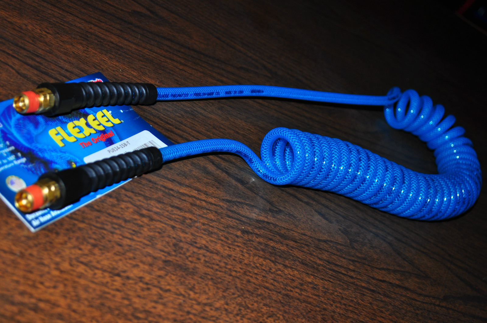 COILHOSE PUE14-15B-T 15ft Flex coil Hose with Rainforce Swivel ends 1/4"NPT US