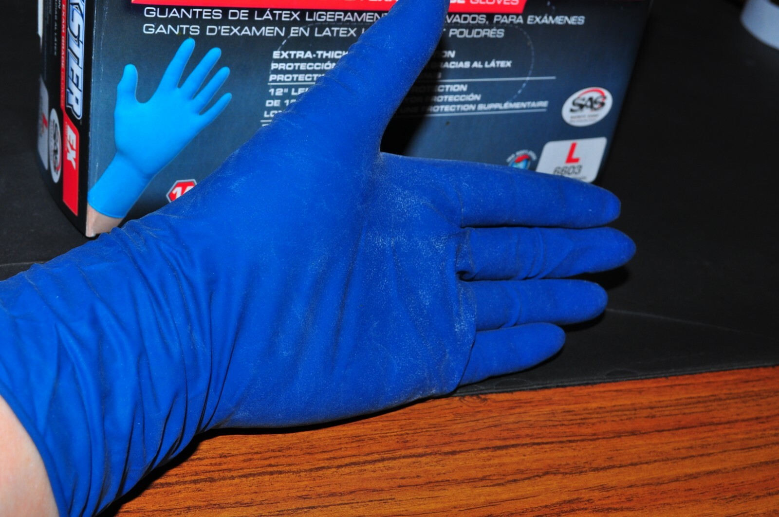 Gloves Thickster Powdered Exam Grade Latex Ultra Thick 14mi.Large 50Pcs SAS6603