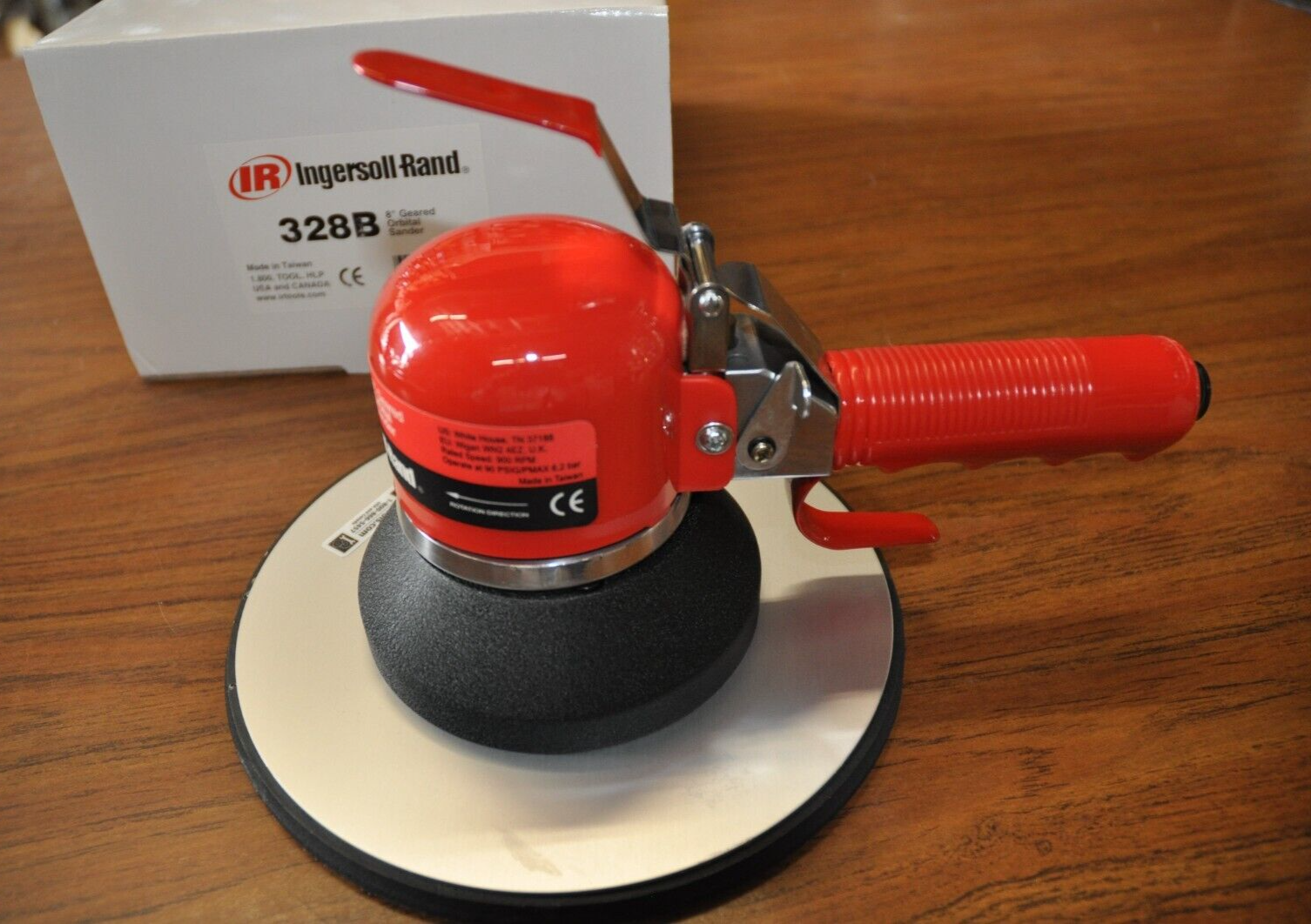 INGERSOLL RAND 8 INCH GEARED ORBITAL AIR SANDER IRT 328B  MADE IN TAIWAN
