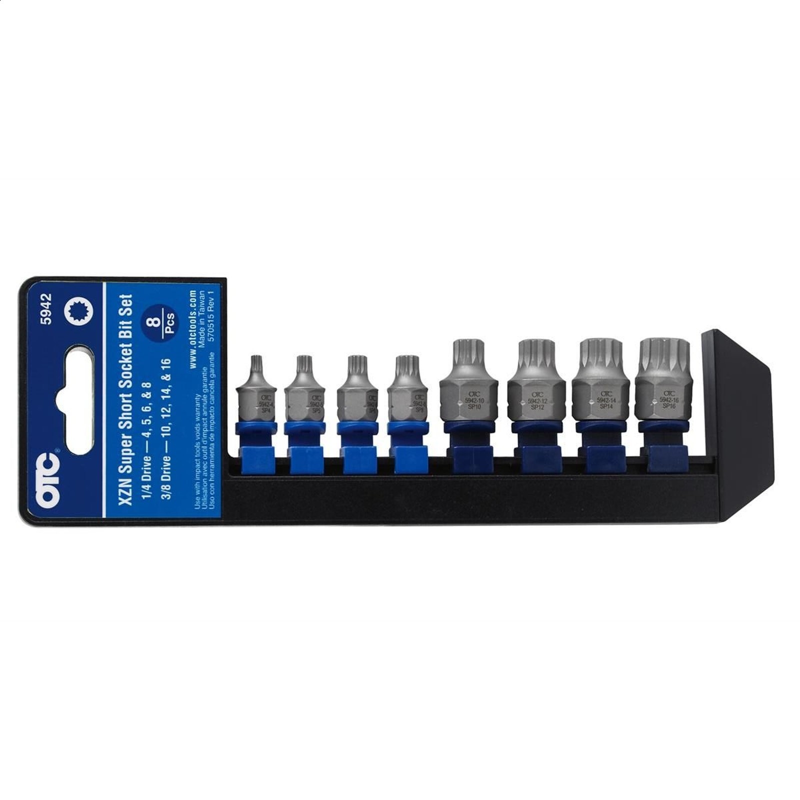 OTC 5942 XZN 12 points "Super Short" Socket Bit Set 4, 5, 6, 8,10, 12, 14 ,16 MM