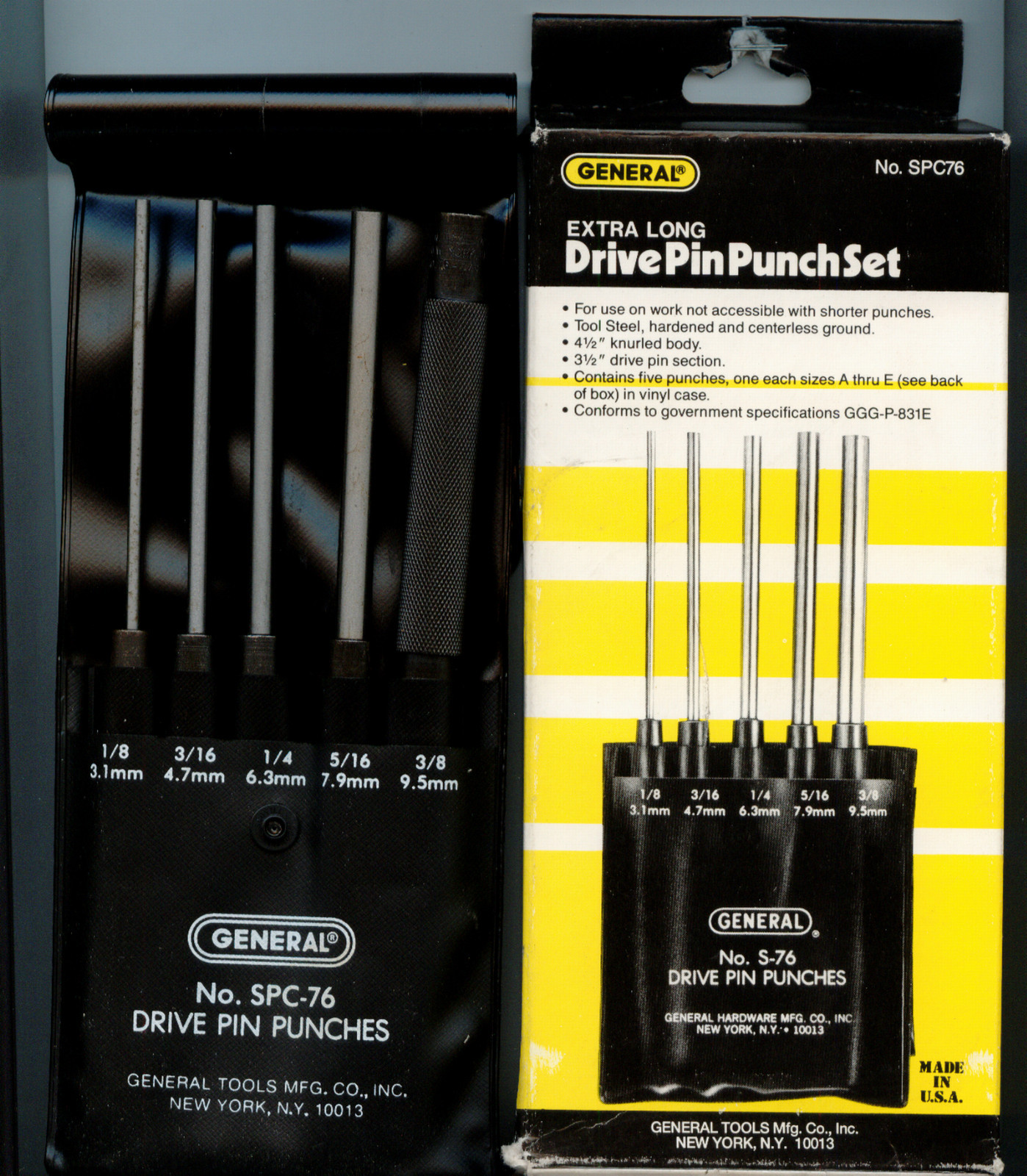 PIN PUNCH 5 PCS EXTRA LONG DRIVE PIN PUNCH  SET SPC76 MADE IN USA BRAND NEW
