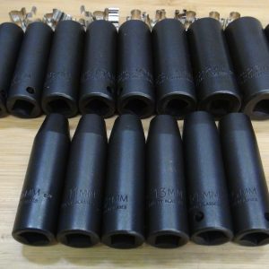 PROTO 1/2" DR 15 PIECE DEEP IMPACT METRIC HEX THIN WALL SOCKET SET 10 -24 MM USA