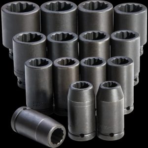 PROTO® 3/4" DR 15 PCS DEEP METRIC IMPACT SOCKET SET - 12 POINT 19 MM THRU 43MM