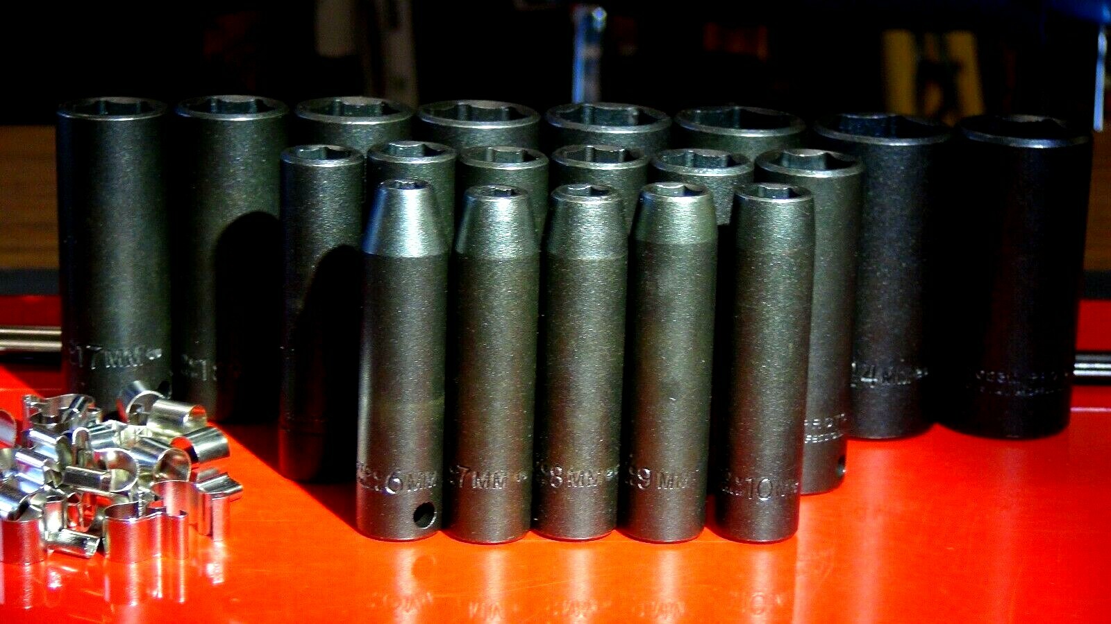 PROTO 72216 3/8" DRIVE 19 PIECE METRIC DEEP IMPACT HEX SOCKET SET - 6 MM to 24 M