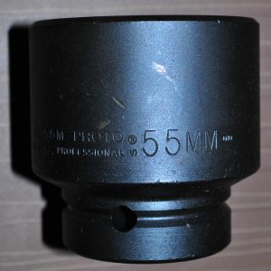 Proto® 1" Drive Impact Socket Size: 55 mm - 6 Point made in USA Proto J10055M