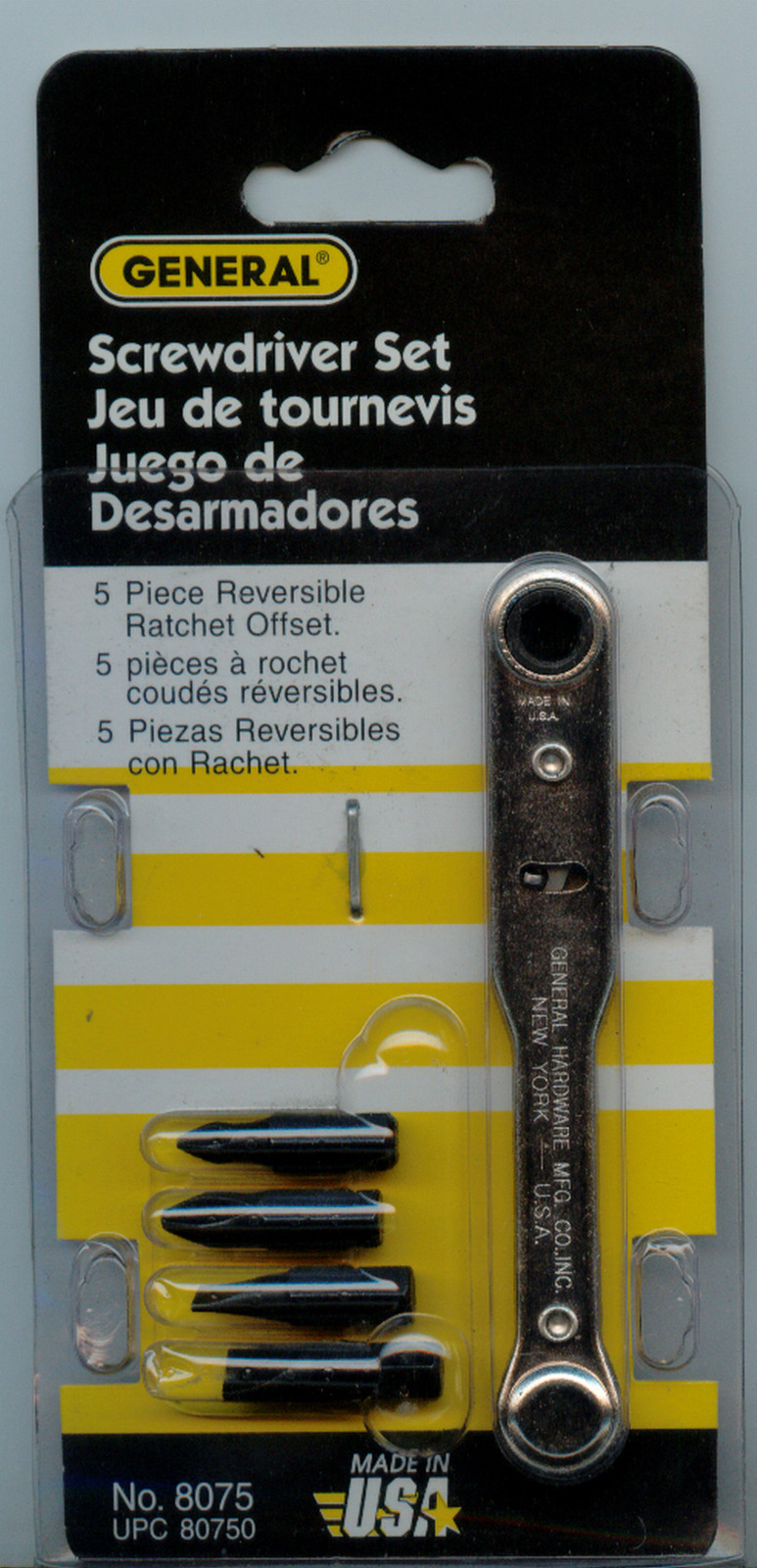 RATCHET OFFSET SCREWDRIVER SET CLOSE QUARTER LEFT& RIGHT HAND RATCHET USA MADE