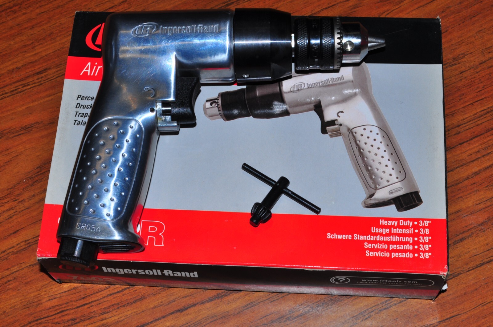 Reversible Air Drill 2000 RPM Ingersoll Rand 7802R  With 3/8” Jacobs Chuck