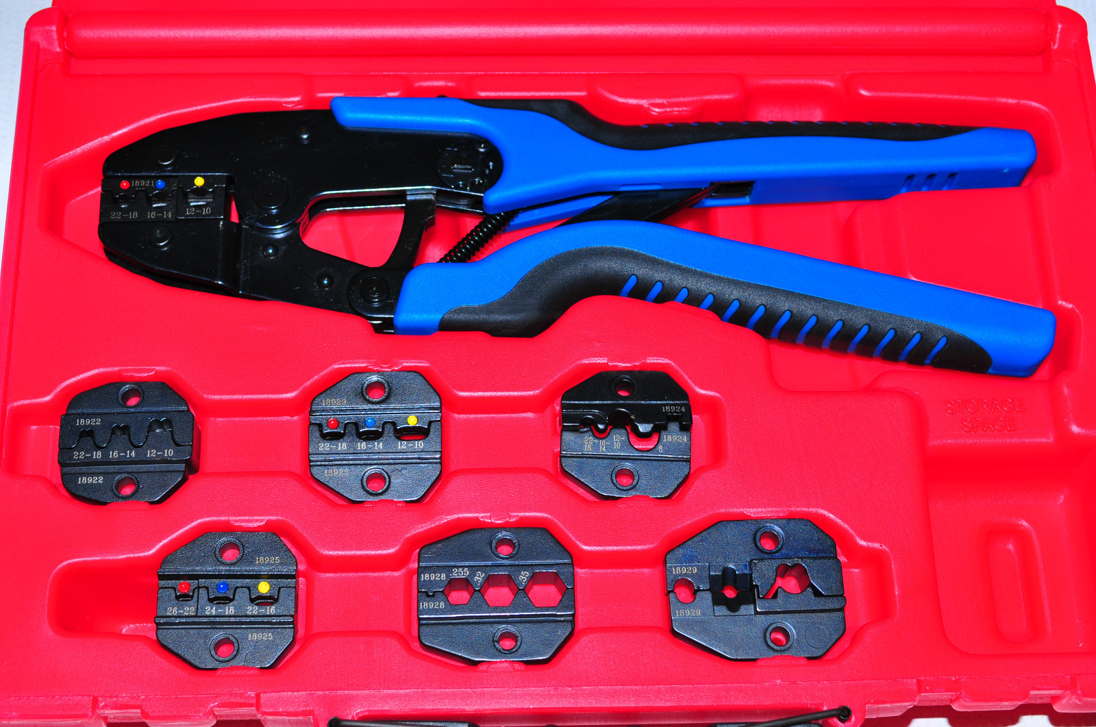 S & G TOOL AID 18960 Compound Ratcheting Terminal Crimpe Plier w/7  Die Sets