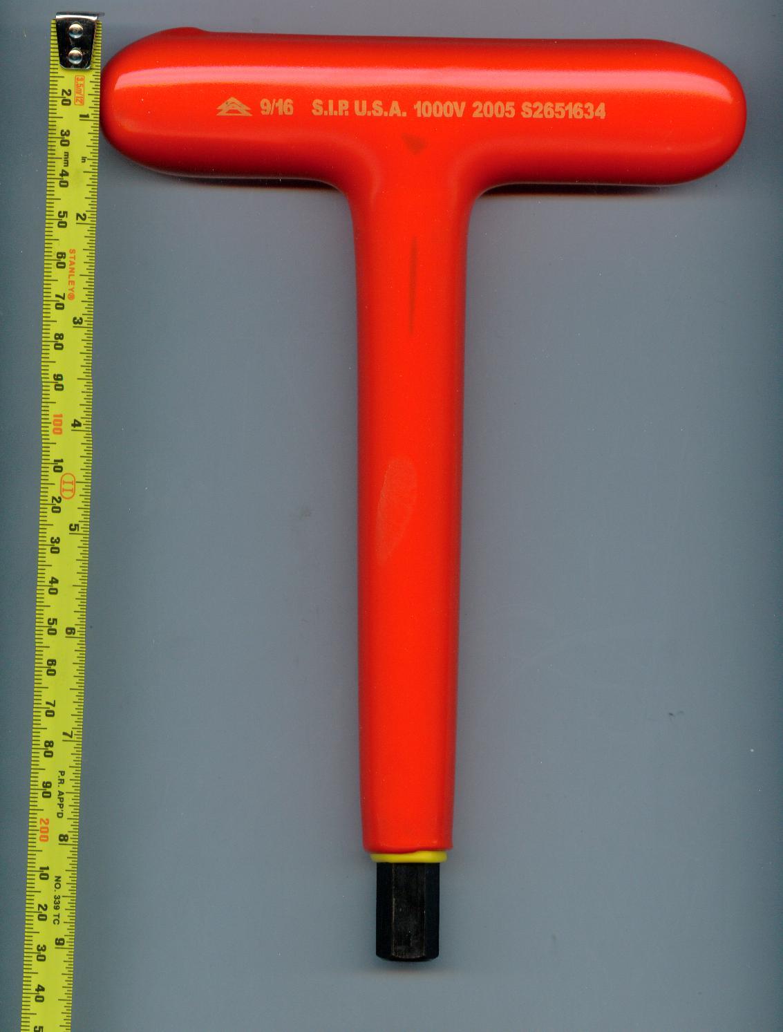 S.I.P. 1000V Insulated T Handle 9/16" Hex key Driver