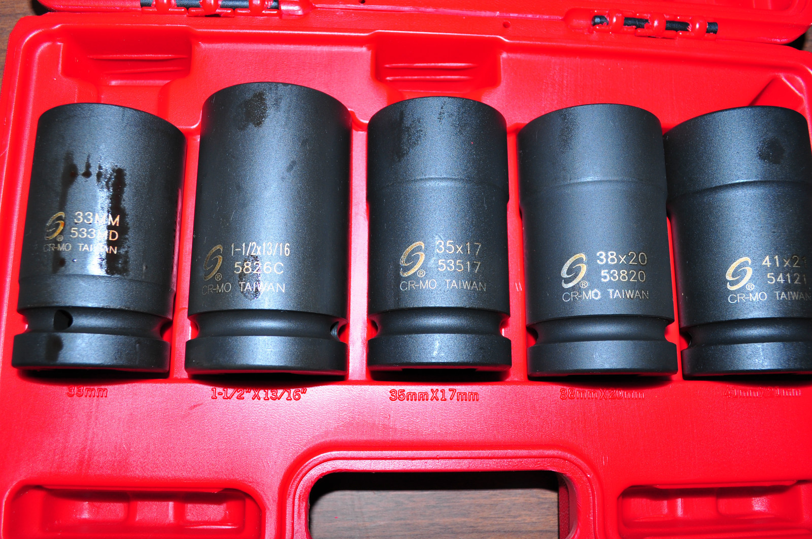 Sunex 5626 5 Pc. 1" Drive Comb  Budd Wheel Impact Socket Set