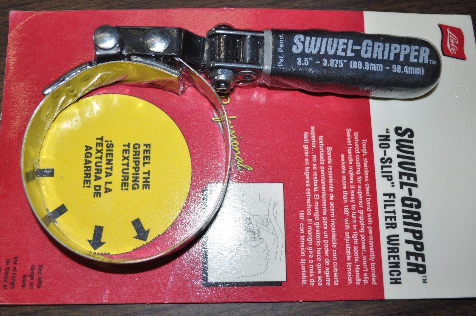 Swivel Gripper - No Slip Oil Filter Wrench Standard R:3.5- 3.875 USA Lis57030