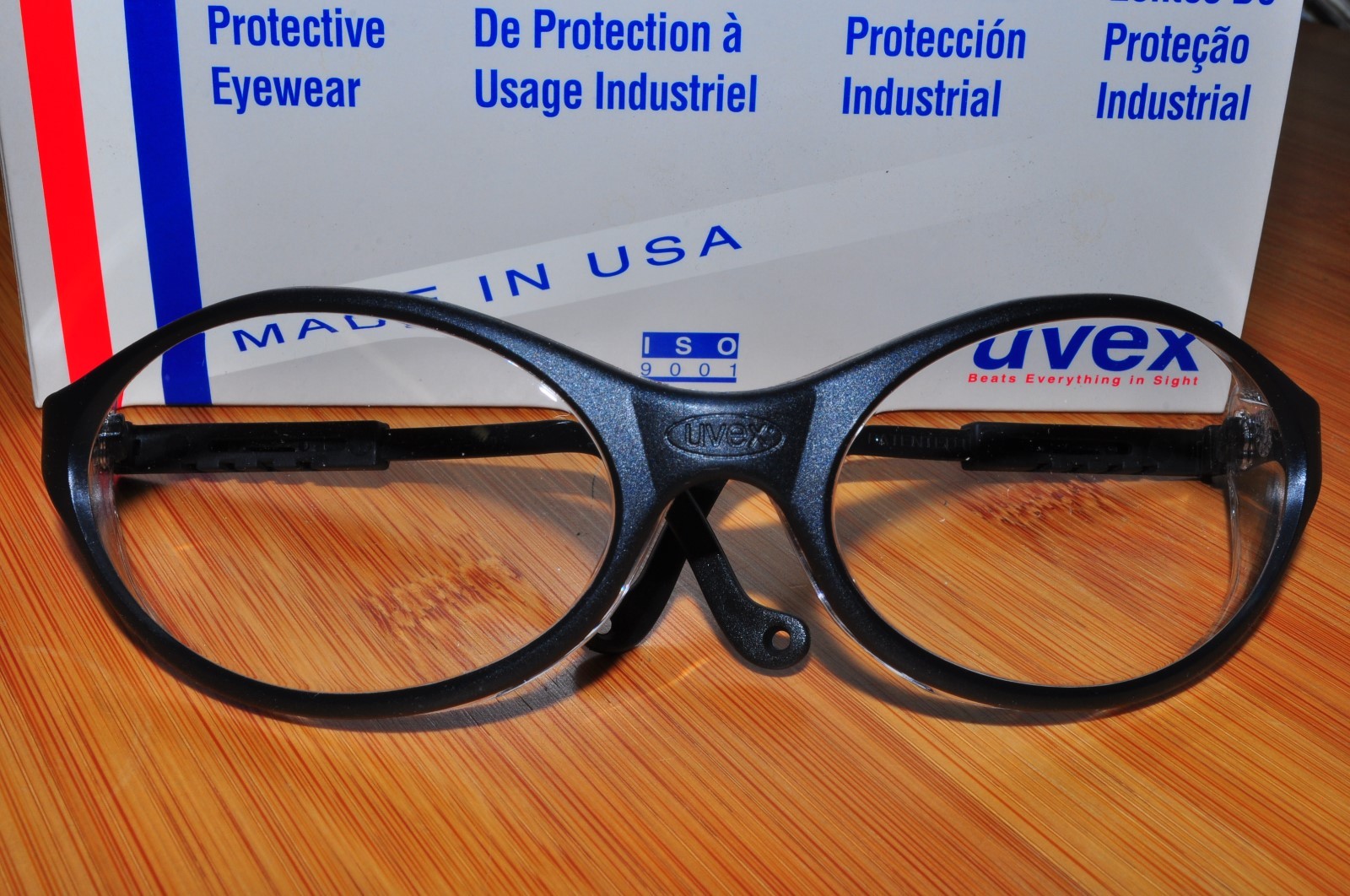 Uvex S1600 Bandit Safety Eyewear GlassWraparound Black Frame Clear Lens USA