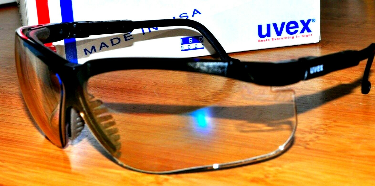 Uvex S3204 Genesis Safety Protective Eyewear Glass ,Black/reflect 50 Mirror USA