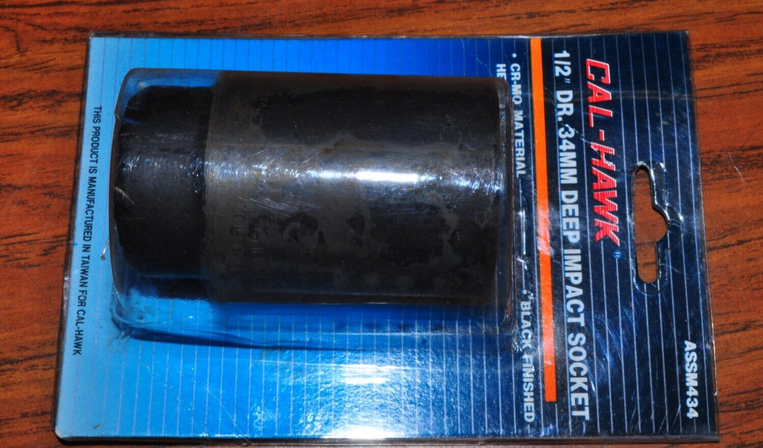 34MM DEEP HEX IMPACT SOCKET 1/2" DRIVE  OVERALL LENGTH: 3-5/64: Cal Hawk ASSM34