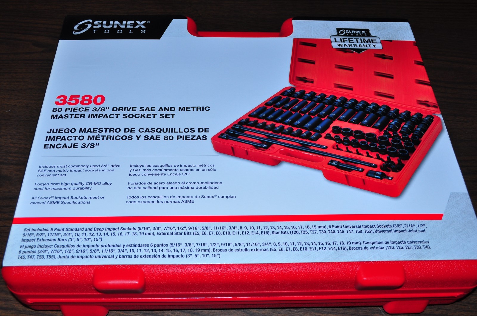 3/8" Drive Master Impact Socket Set, 80 Piece Set Sunex 3580