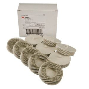 3M MMM 07529 3"Scotch-brite Roloc Bristle Polishing Disc 120Gr Fine White 10 ea