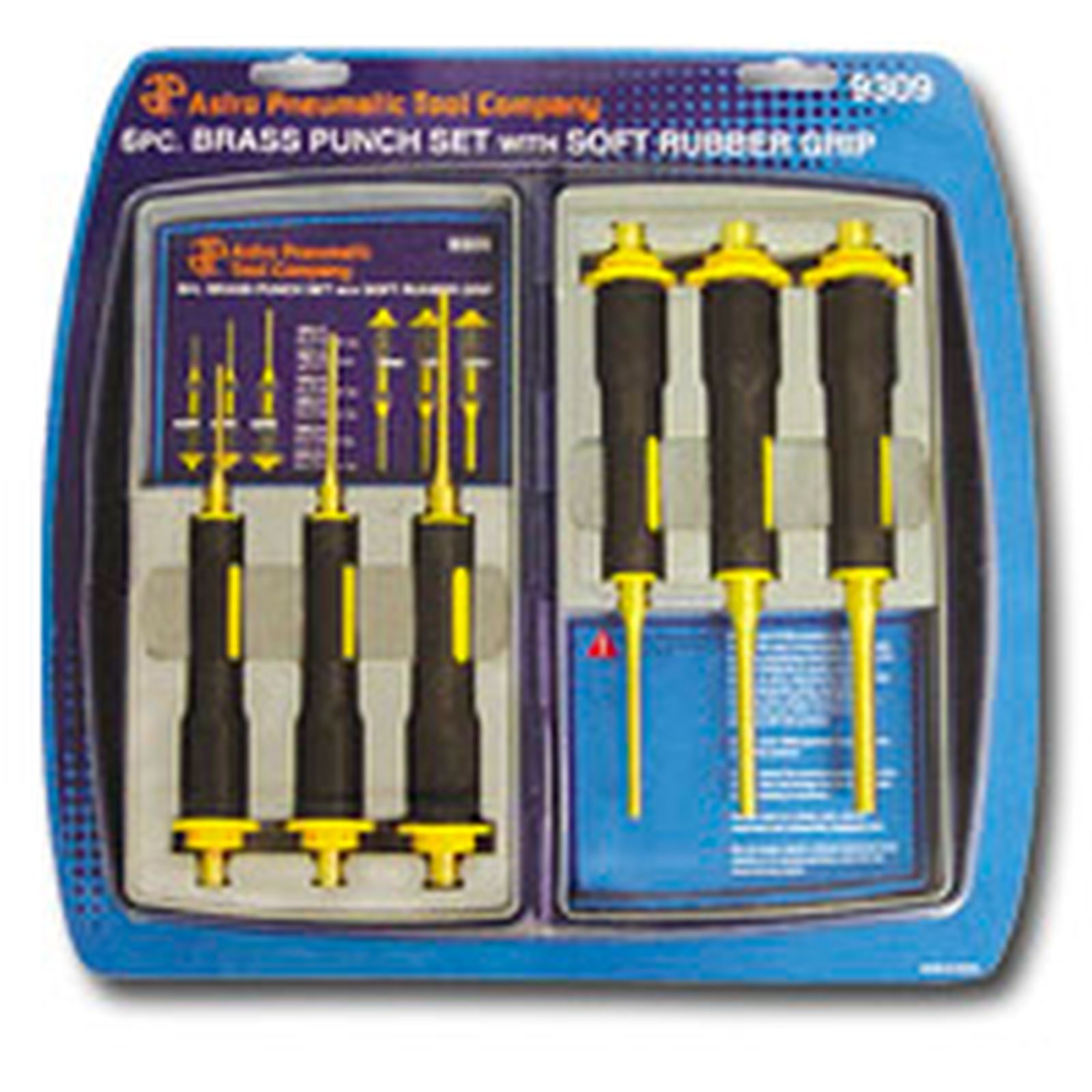 BRASS PUNCH  PIN PUNCH  6 PCS SET W/ SOFT RUBBER GRIP