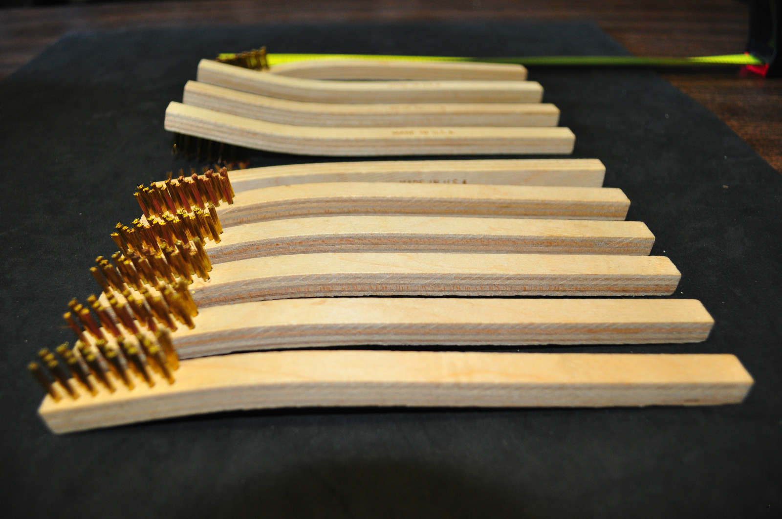 Brush Research 93AWB BRASS MINI Scratch Tooth Brush 7-3/4" 10 pcs Made in USA