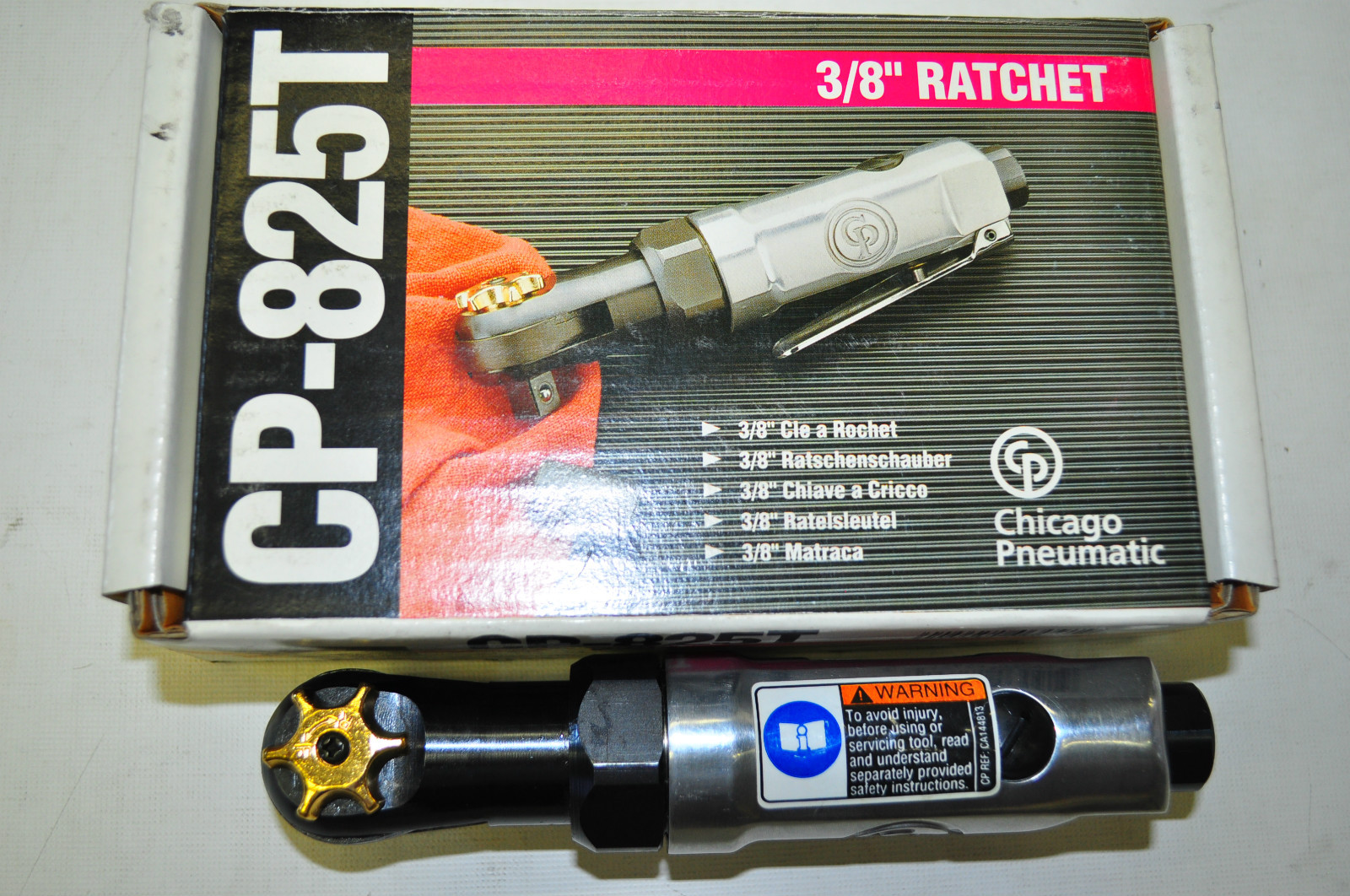 Chicago Pneumatiic CP825T 3/8"Air Ratchet Made In Japan Torque 30 ft-lbs 6-1/2"L