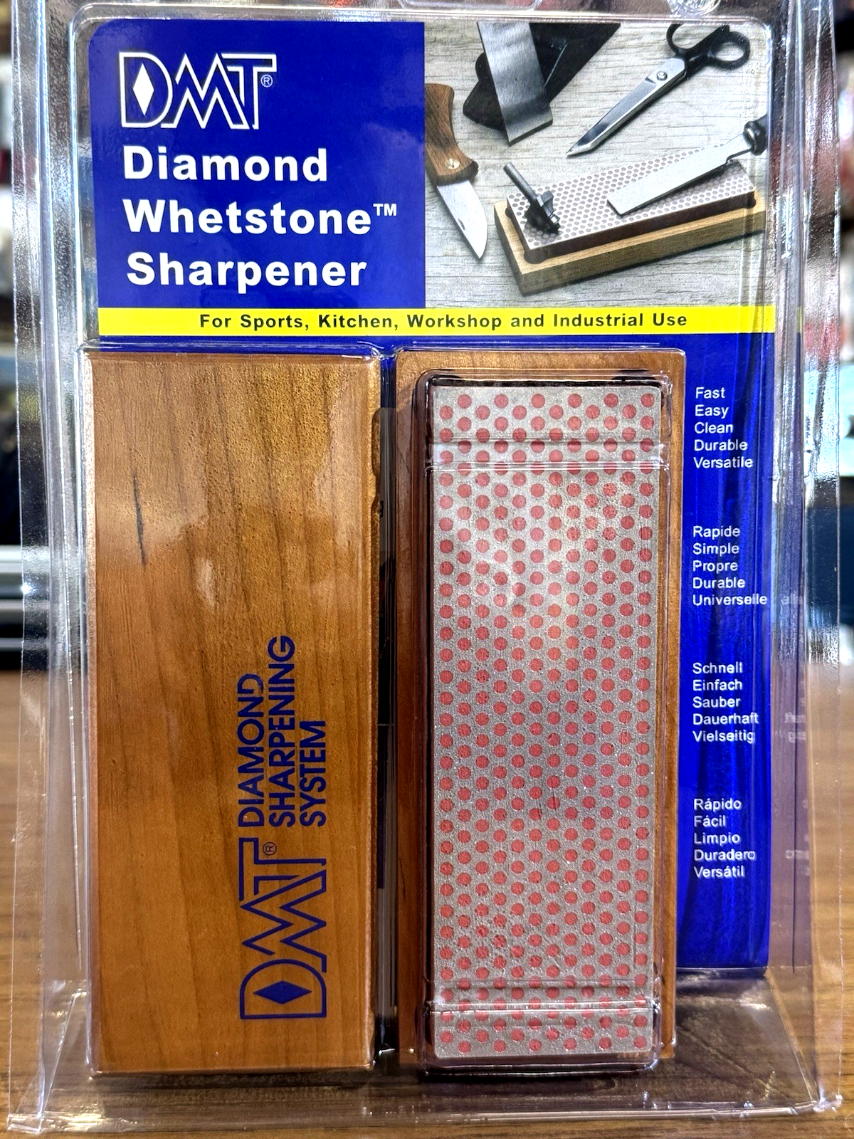 DMT W6F 6-Inch Diamond Whetstone Sharpener, Fine with Hardwood Box Made in USA