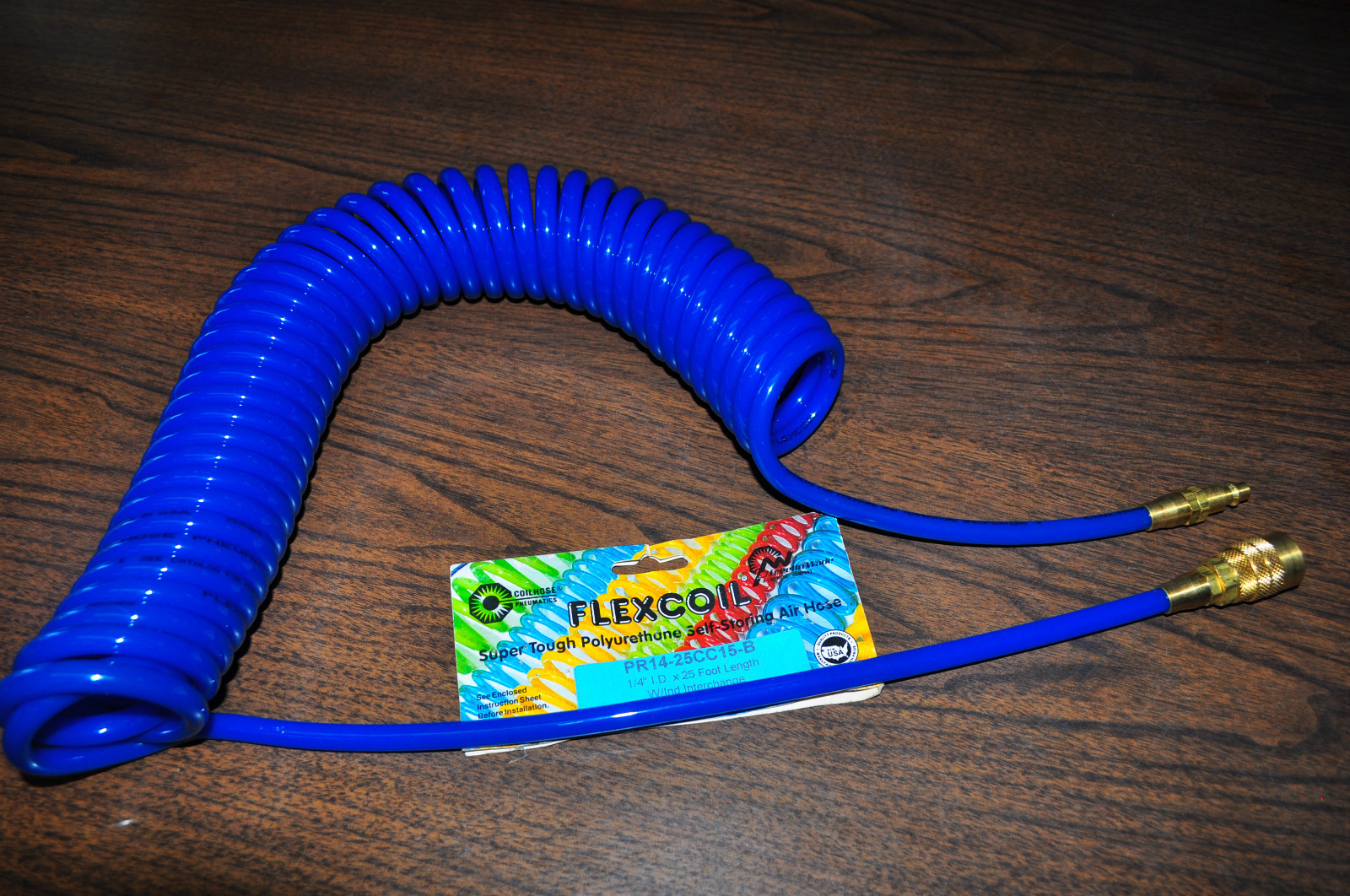 Freelin-Wade Super Tough Polyurethone self storage hose M type 1/4"NPT 25 ft USA