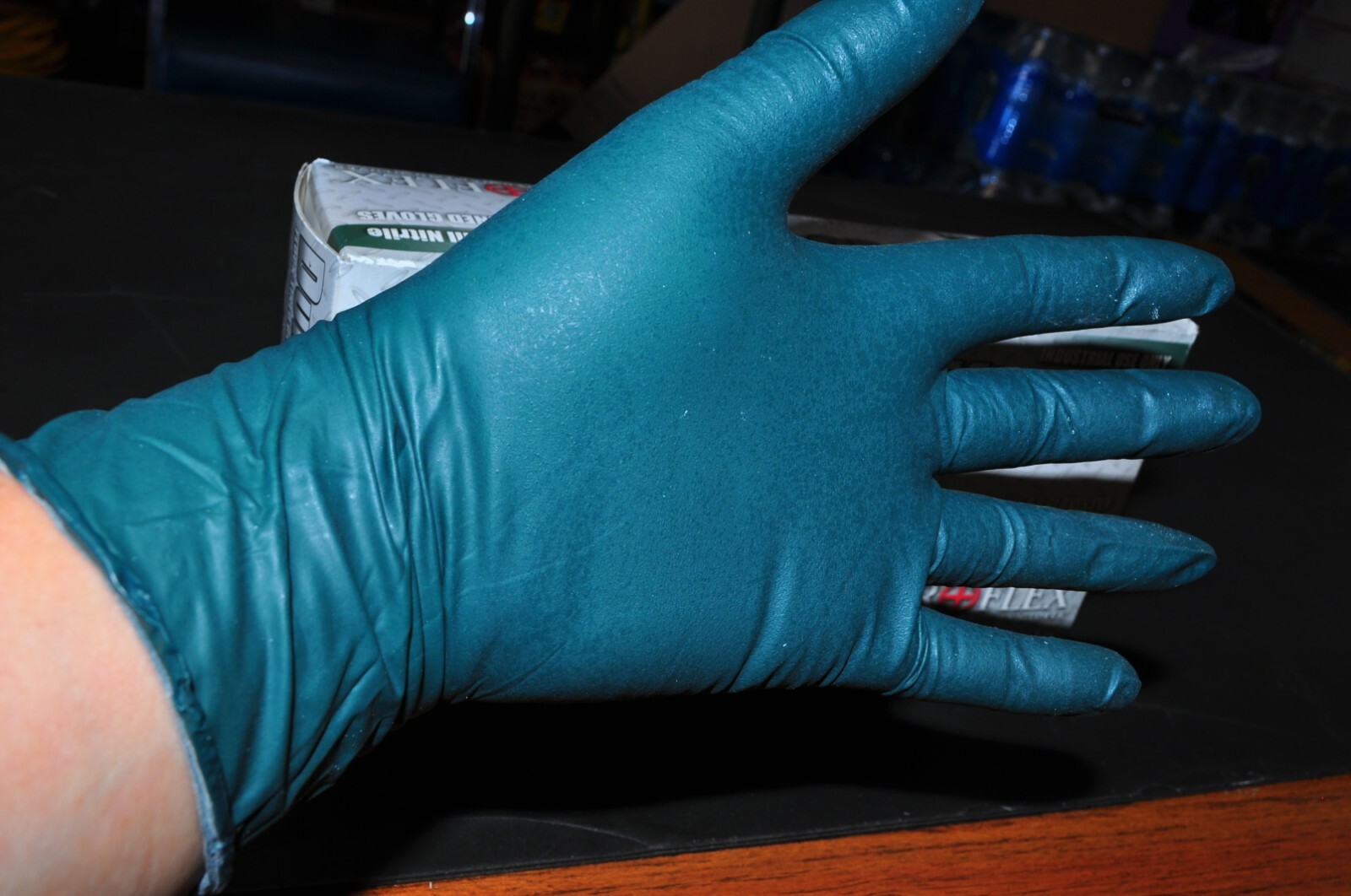Gloves Microflex Dura Flock 8 mil Green Nitrile Medium 50 Pack DFK-608-M