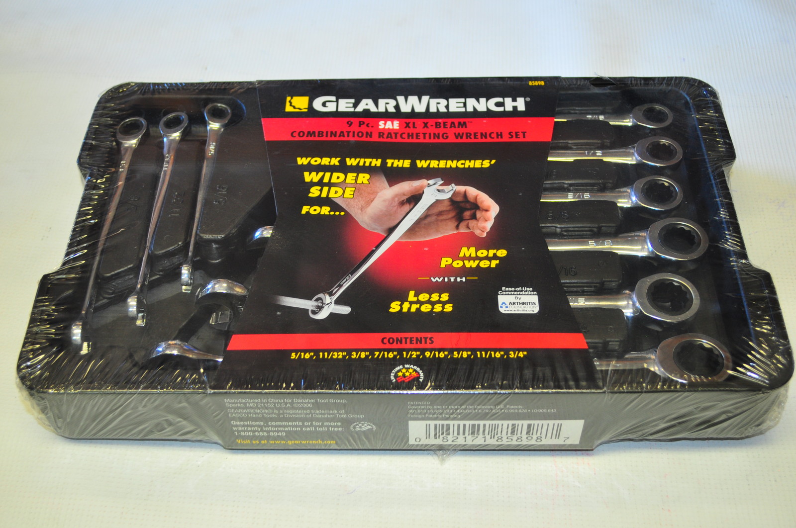 K-D Tools 85898 9 PCS SAE  EXTRA LONG X-BEAM COMBINATION GEAR RATCHETING WRENCH