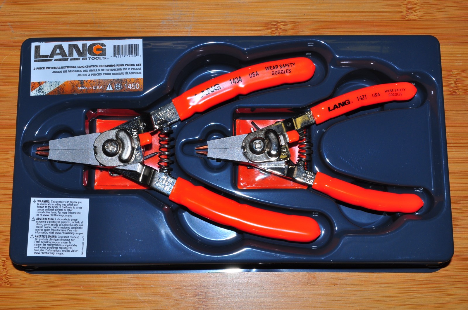 Lang kastar 1450 2 Piece Quick Switch Retaining Ring Pliers Set made in USA