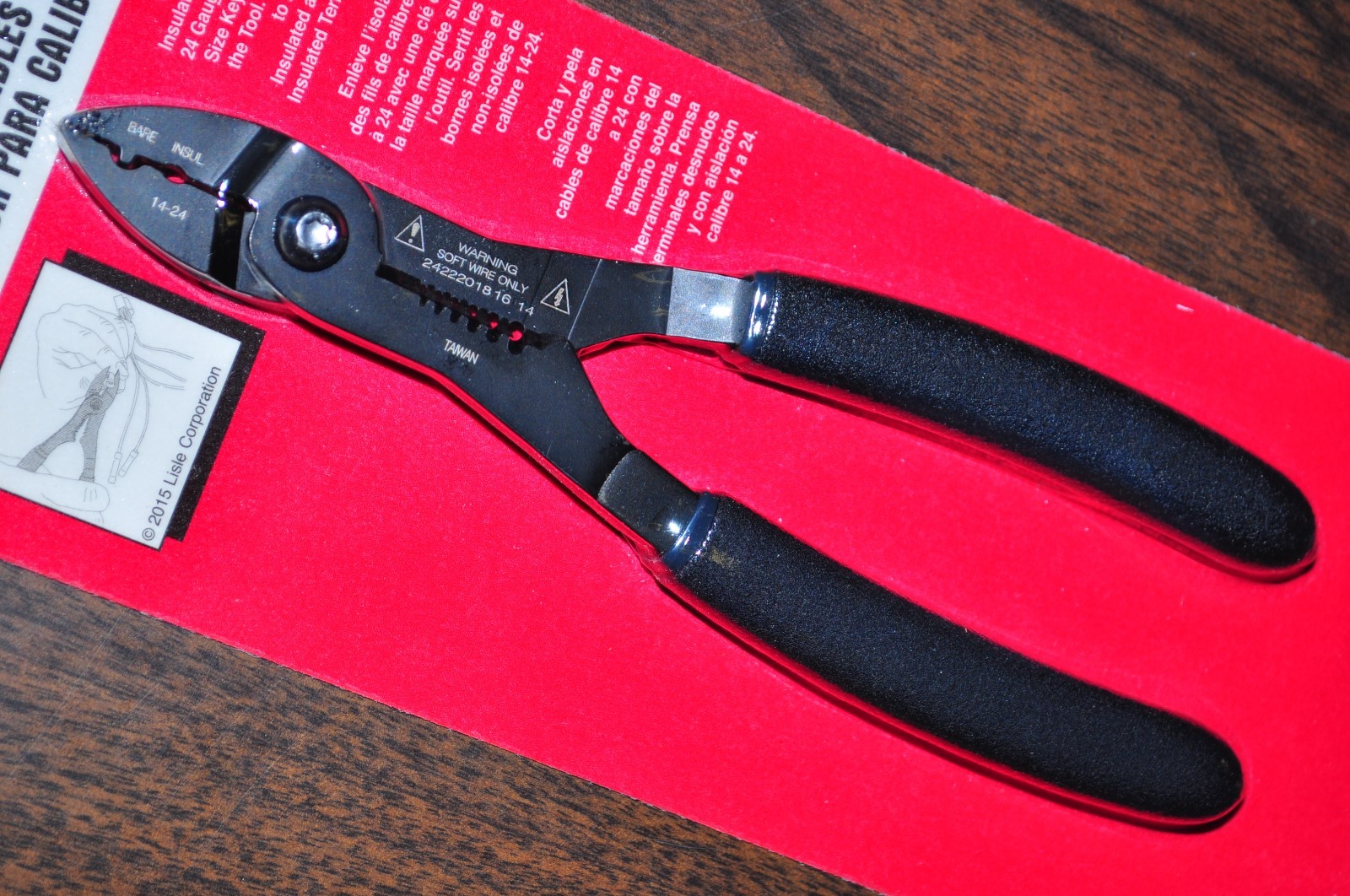 Lisle 68250 Electrician Wire Crimper stripper Cutter Plier Work Size 14-24 Gauge