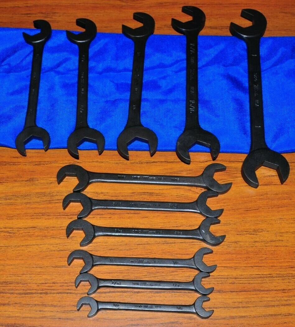 MARTIN BOB11K 11 Pcs Angled Wrench Set Black Finish SAE 3/8" to 1" Made in USA
