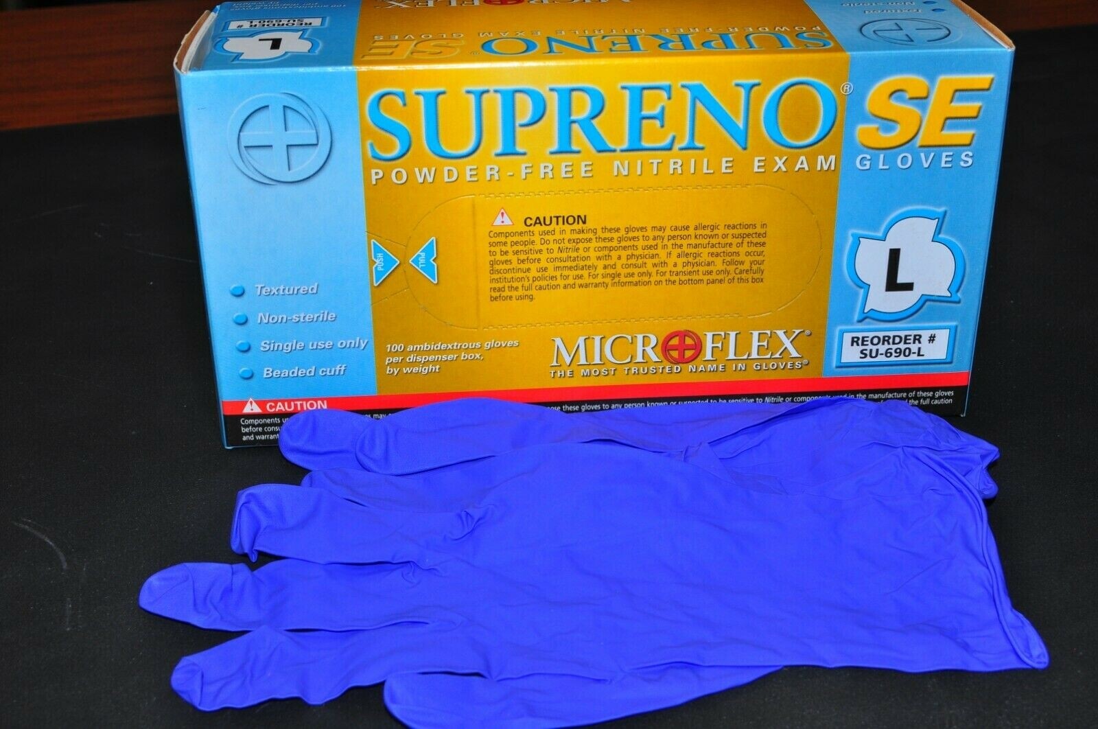 Microflex Supreno SE SU-690 Nitrile Gloves - Disposable, Non-Latex, Violet,large