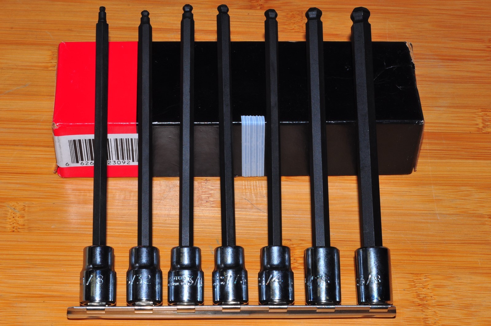 Proto® J4900BD 3/8" Drive 7 pcs Sae long 6" Ball hex key 1/8" to 3/8"Made In USA