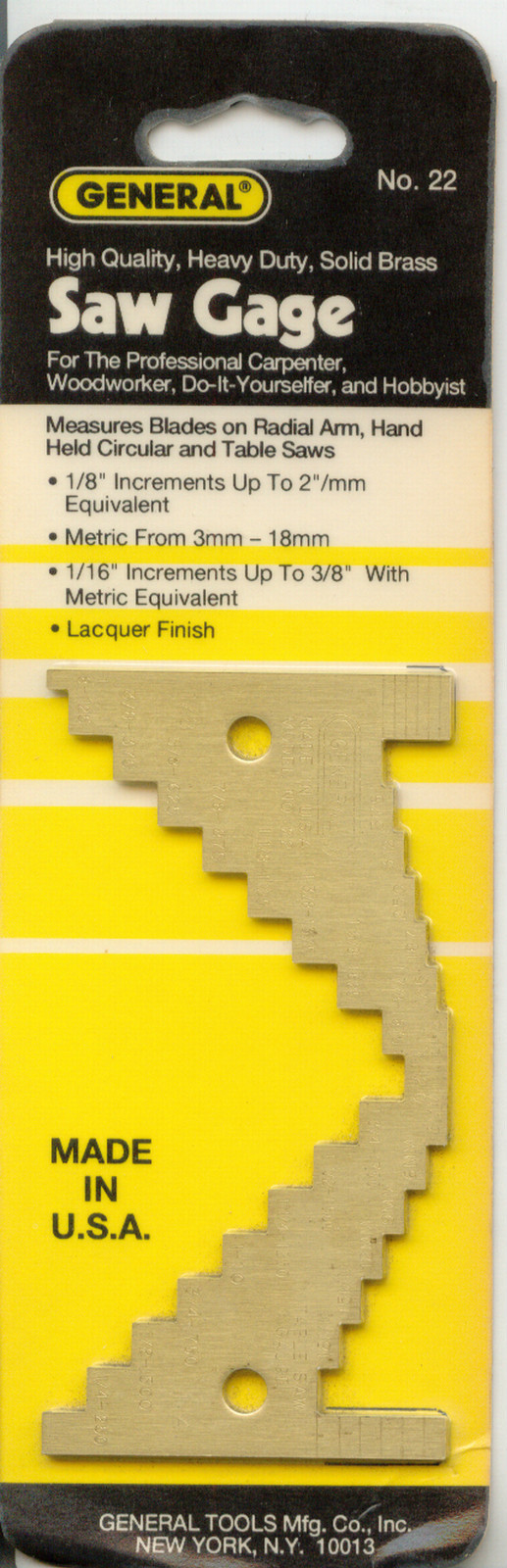 SAW GAUGE GAGE SOLID BRASS SAW GAUGE MADE IN USA  BRAND NEW