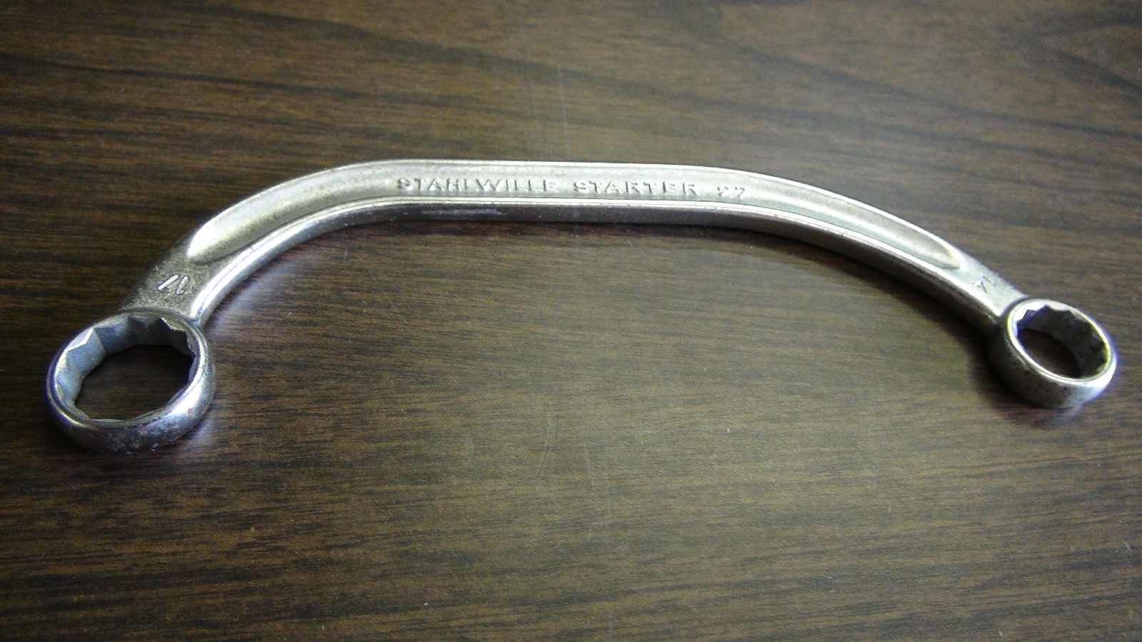 STAHLWILLE STYLE 27 14MM,17MM HALF MOON DOUBLE ENDED RING BOX STARTER WRENCH