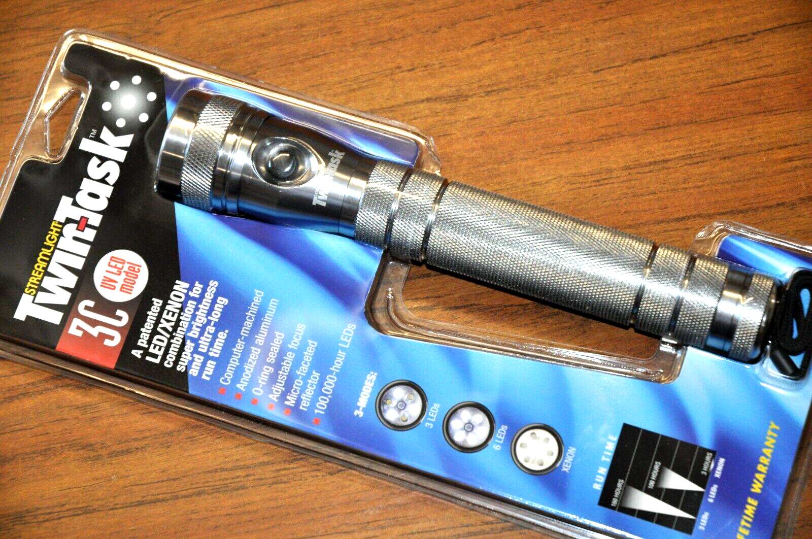 Streamlight® 51018 3C-UV Twin-Task® Flashlight, UV LED/Xenon Bulb, Alum SILVER