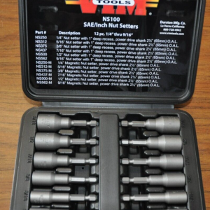 Vim Products NS100-03 12 PIECE SAE POWER DRIVE NUT SETTER SET W/ MAGNETIC INSERT