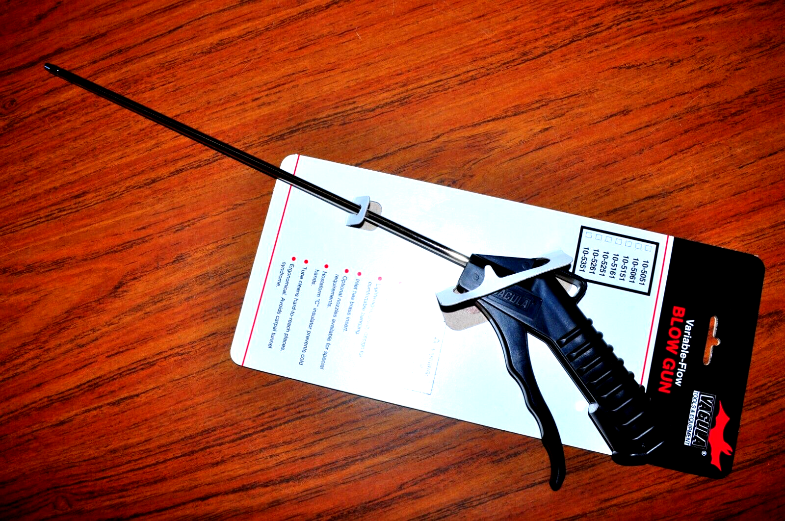 13" FULL FLOW STRAIGHT NOSE BLOW GUN VACULA 10-5151 MADE IN SWEDEN BRAND NEW!
