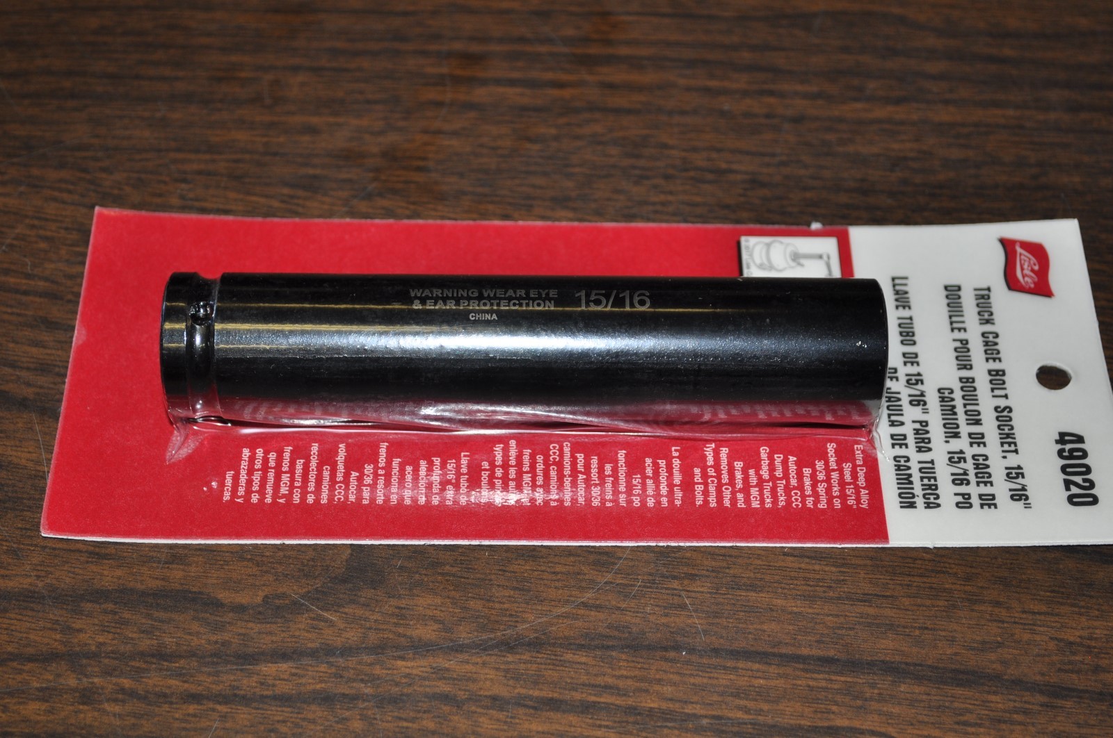 15/16" Truck Cage Bolt Extra deep Impact Socket 1/2"Drive 6-1/8"Long Lisle 49020