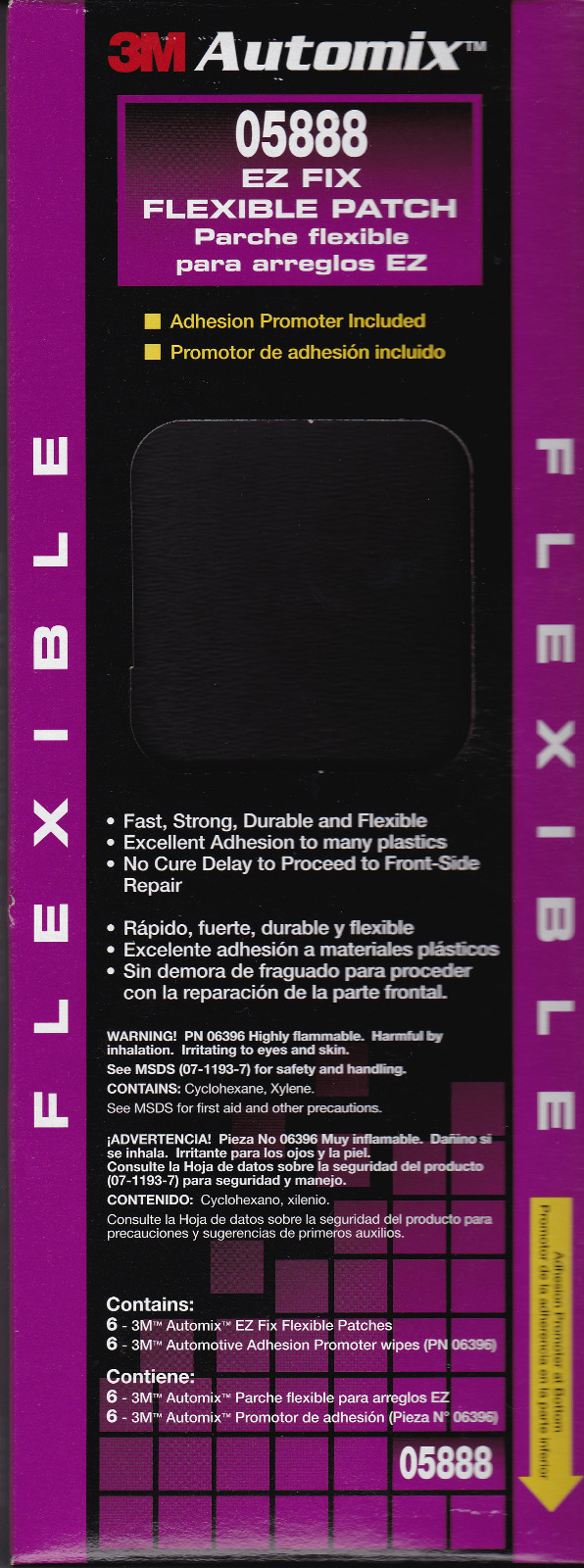 3M Automix E-Z Fix Flexible Patch Includes 6 Patch & 6 Adhesion Promoter 05888
