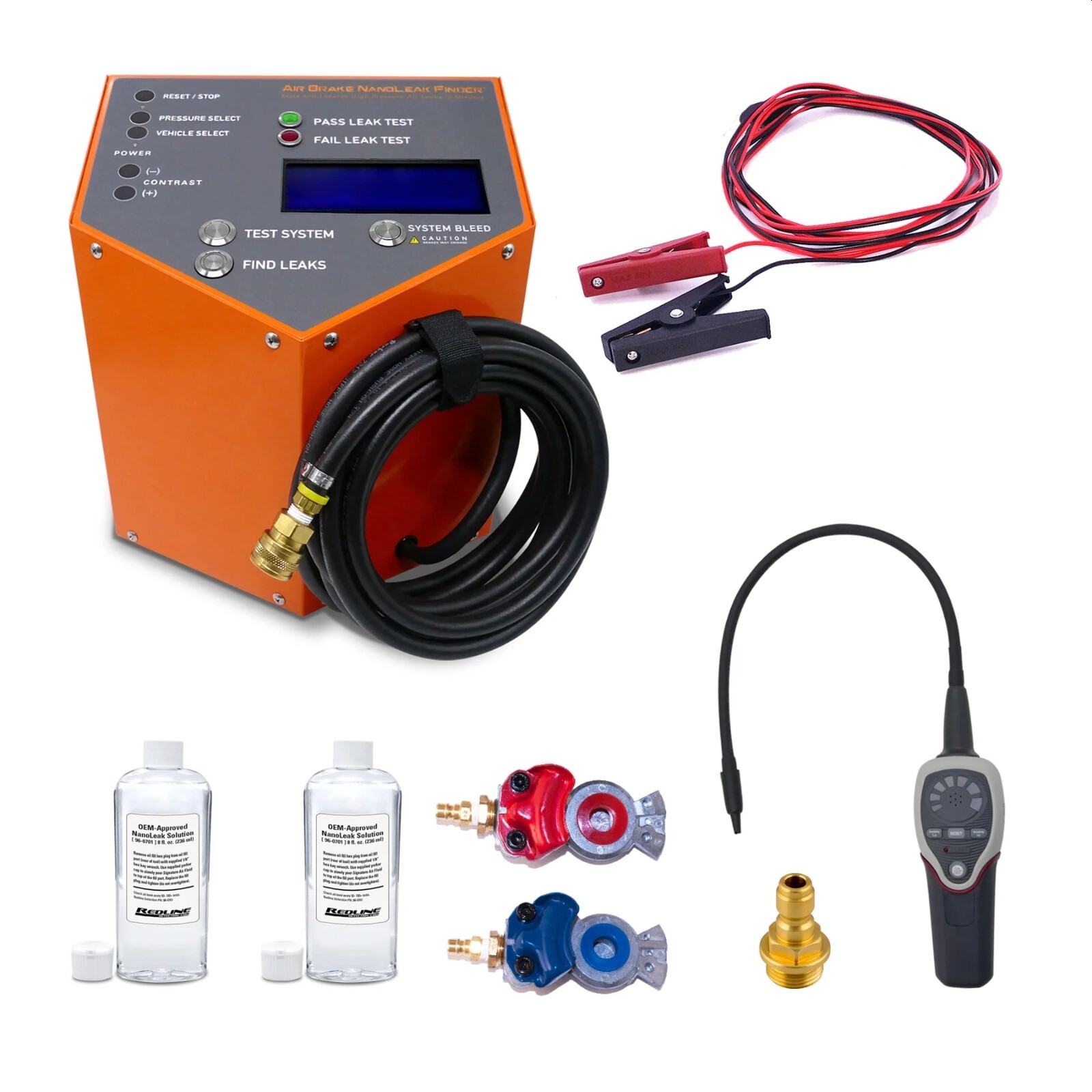 Air Brake NanoLeak Finder™diagnoses high-pressure air brake, suspension, Redline