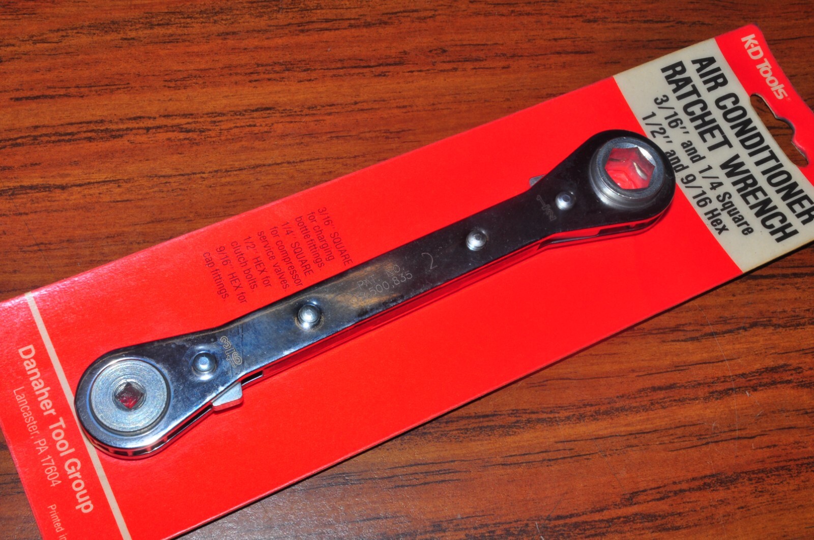 Air Conditioner Ratchet Wrench 3/16" 1/4" square 1/2" 9/16" Hex KD 2046 USA